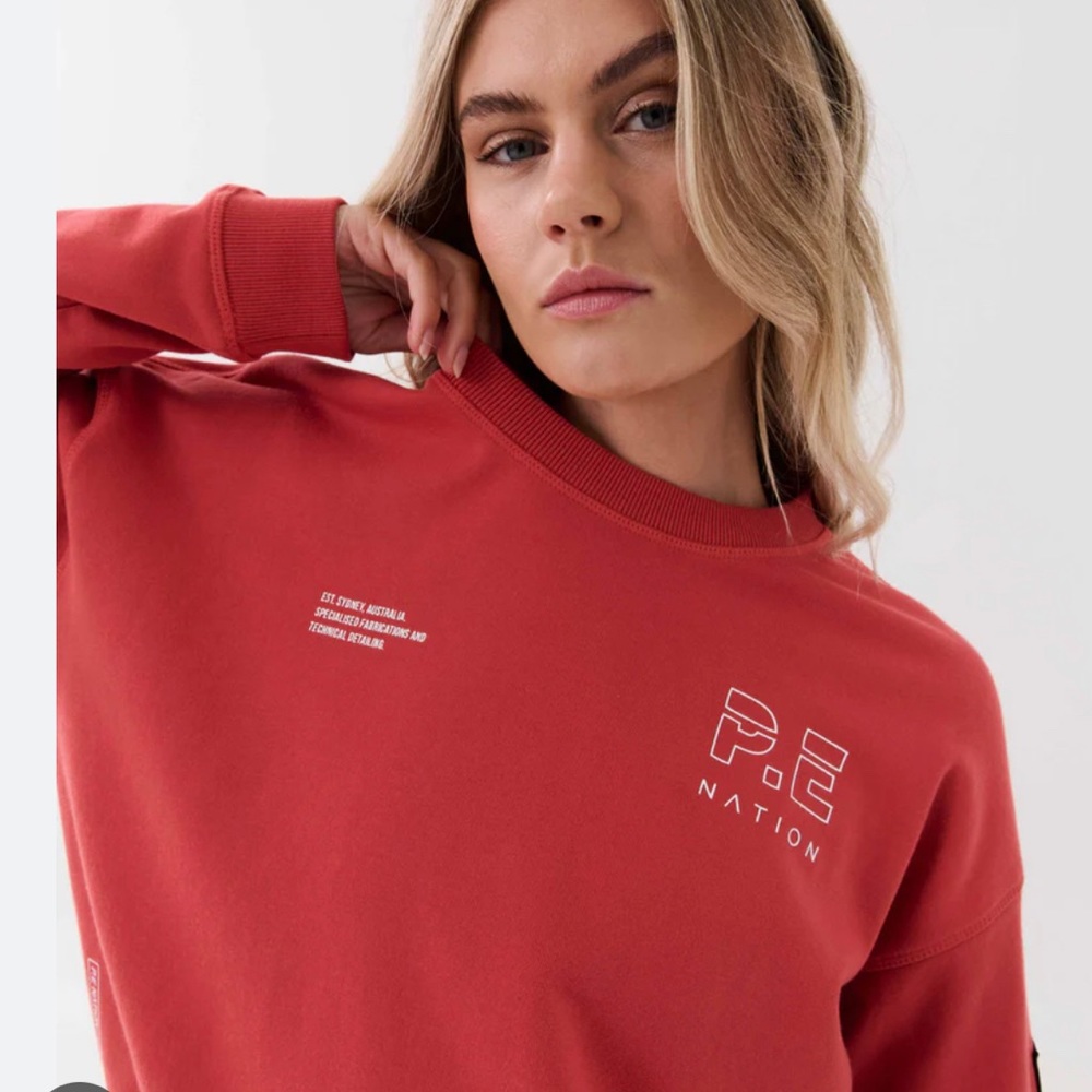 Red PE nation crew neck sweatshirt